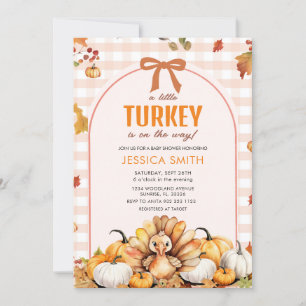 Invitación Little Turkey Fall Autumn Pumpkin Baby Shower
