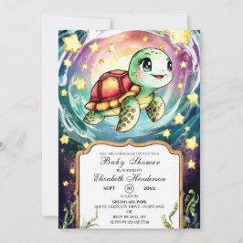 Invitación Little Under Sea Turtle Baby Shower