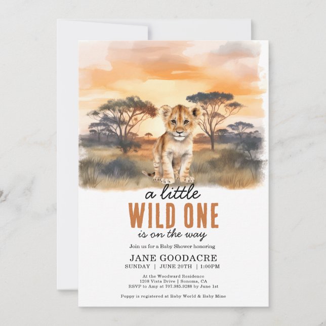 Invitación Little Wild One Baby Shower (Anverso)