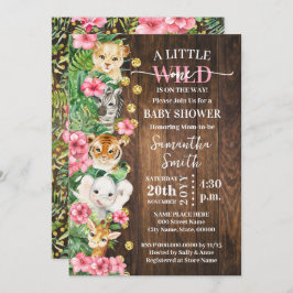 Invitación Little Wild One Rustic Safari Pink Baby Shower