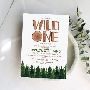 Invitación Little Wild One Woodland Baby Shower