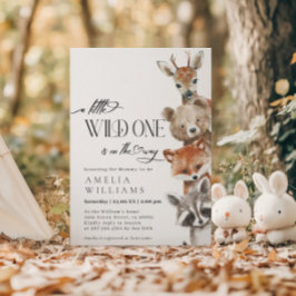 Invitación Little Wild One Woodland Modern Baby Shower