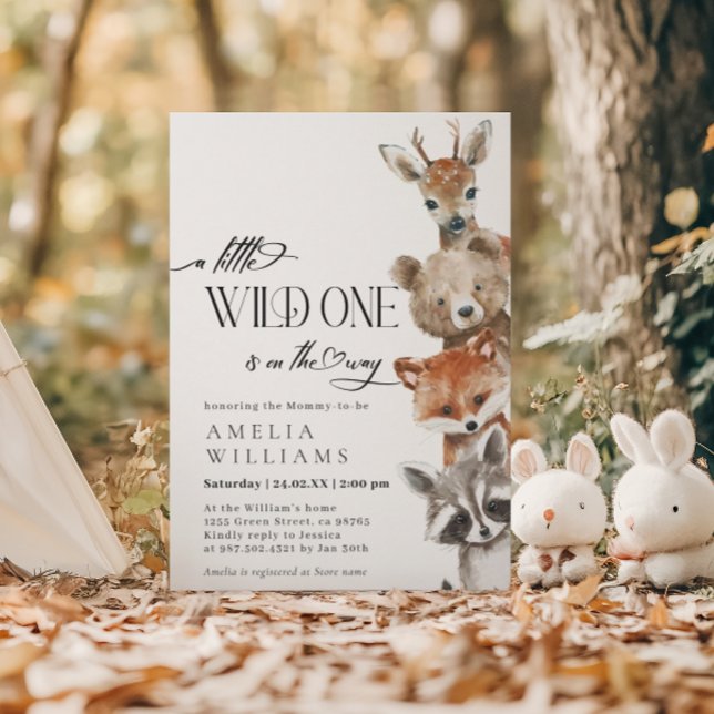 Invitación Little Wild One Woodland Modern Baby Shower (Subido por el creador)