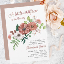 Little Wildflower Autumn Flowers Baby Shower