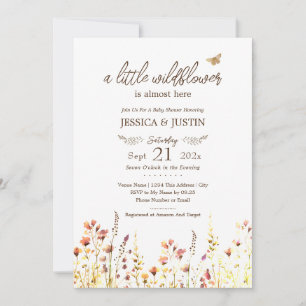 Invitación Little Wildflower Baby Shower