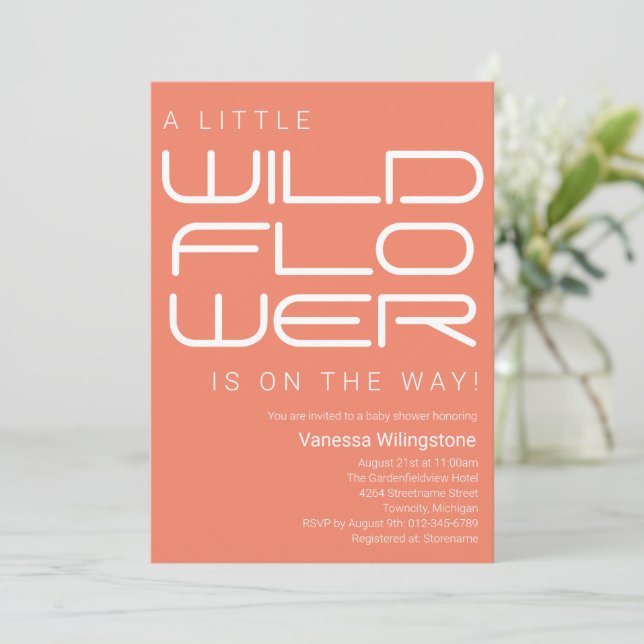 Invitación Little Wildflower Baby Shower (Anverso de pie)