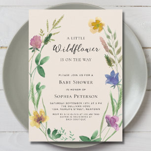 Invitación Little Wildflower Boho Baby Shower