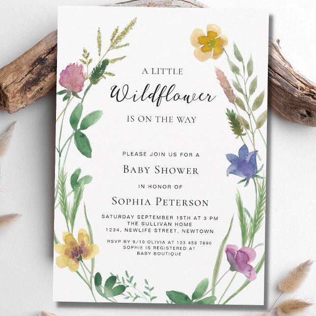 Invitación Little Wildflower Boho Baby Shower (Subido por el creador)