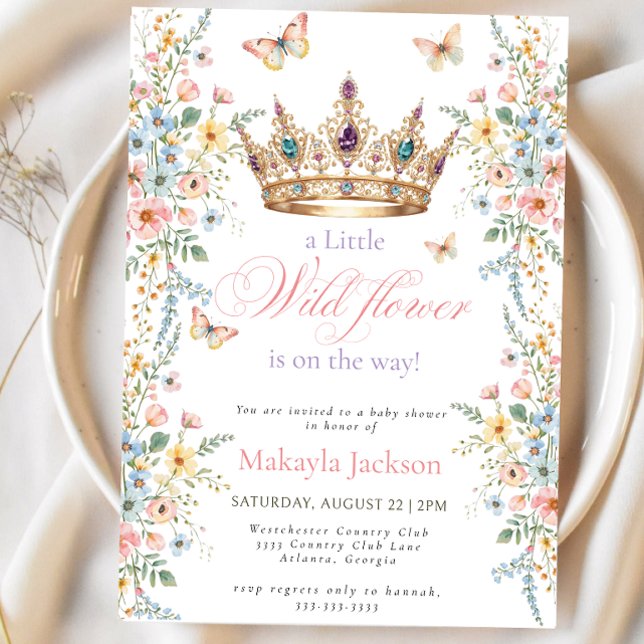 Invitación Little Wildflower Butterflies Floral Baby Shower (Subido por el creador)