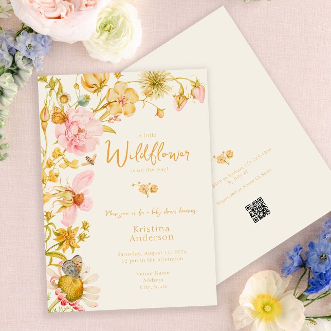 Invitación Little Wildflower Butterfly Boho Baby Shower (Subido por el creador)