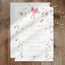 Invitación Little Wildflower Butterfly Girl Baby Shower