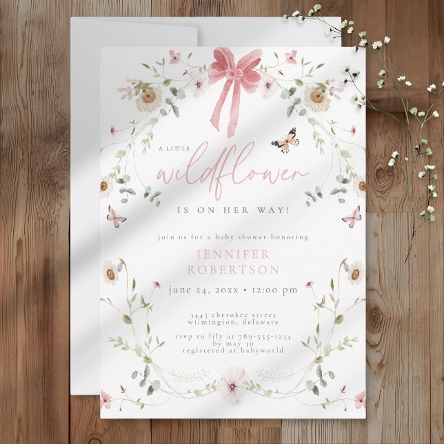 Invitación Little Wildflower Butterfly Girl Baby Shower (Subido por el creador)
