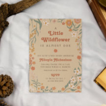 Little Wildflower Cae Rustic Boho Baby Shower Inv