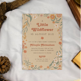Invitación Little Wildflower Cae Rustic Boho Baby Shower Inv