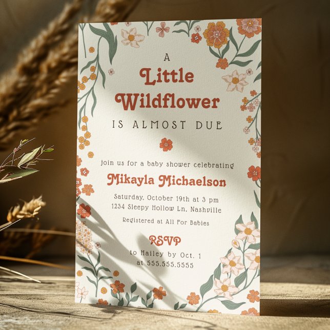 Invitación Little Wildflower Fall Rustic Boho Baby Shower (Subido por el creador)