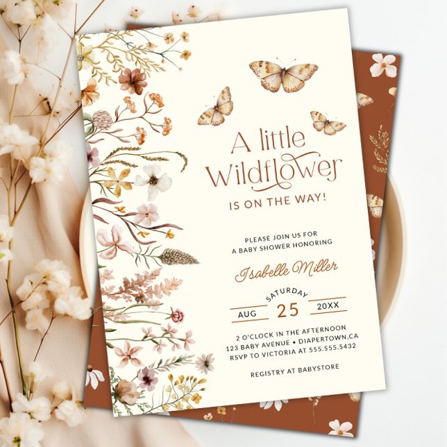 Invitación Little Wildflower Floral Baby Shower (Little Wildflower Floral Baby Shower Invitation)