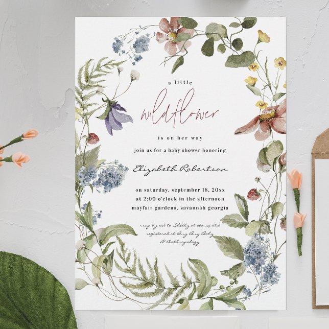 Invitación Little Wildflower Floral Baby Shower (Subido por el creador)