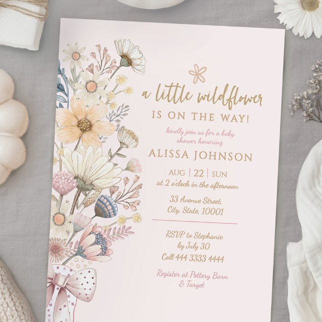Invitación Little Wildflower Floral Baby Shower (Subido por el creador)
