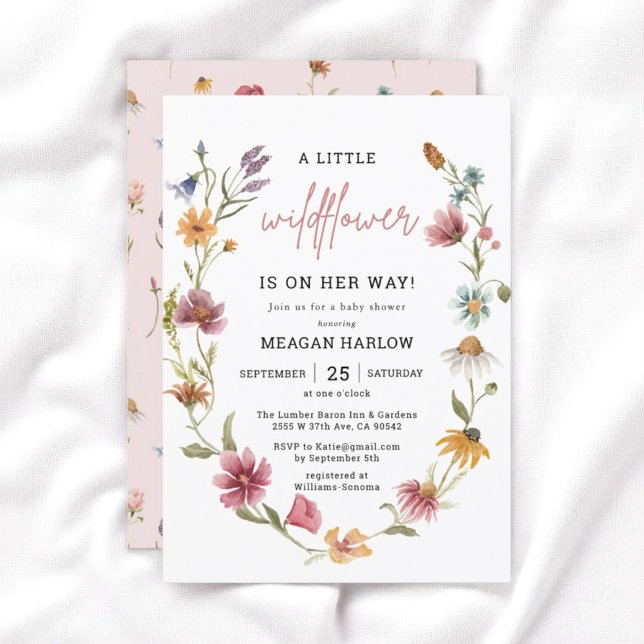 Invitación Little Wildflower Floral Baby Shower (Subido por el creador)
