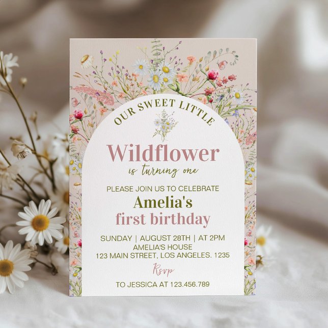 Invitación Little Wildflower Floral Floral Garden Birday (Subido por el creador)
