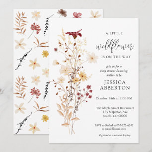 Invitación Little Wildflower Flower Baby Shower