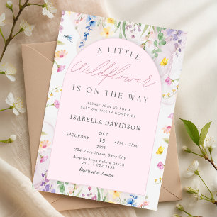 Invitación Little Wildflower in On The Way Floral Baby Shower