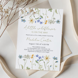 Invitación Little Wildflower Minimalist Floral Baby Shower