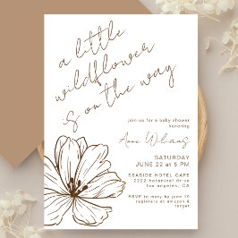 Invitación Little Wildflower Neutral Handwritten Baby Shower