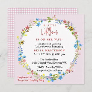 Invitación Little Wildflower On the Way Baby Shower (Plaza)