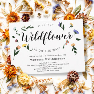 Invitación Little Wildflower on the Way Floral Baby Shower