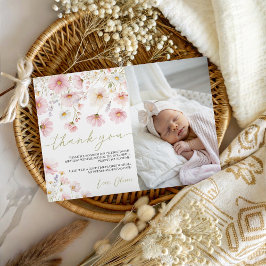 Invitación Little Wildflower Photo Thank You Card