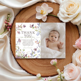 Invitación Little Wildflower Photo Thank You Card