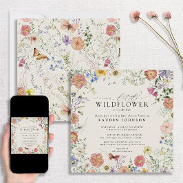 Invitación Little Wildflower Pressed Flowers Baby Shower