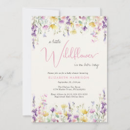 Invitación Little Wildflower Watercolor Baby Girl Shower