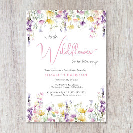 Invitación Little Wildflower Watercolor Baby Girl Shower