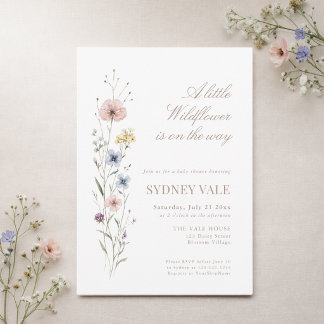 Invitación Little Wildflower Watercolor Floral Baby Shower