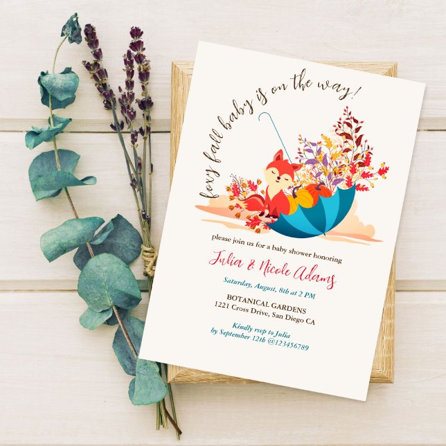 Invitación Little Wilte Cute Foxy Fall Baby Shower (Subido por el creador)