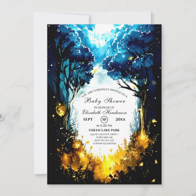 Invitación Little Woodland Forest Baby Shower (Anverso)