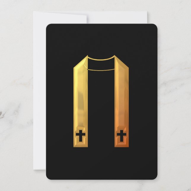 invitación litúrgica de oro "tridimensional" de la (Anverso)