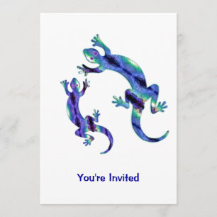 INVITACIÓN LIZARD 1 MOSAICO DUO AZUL Y VERDE