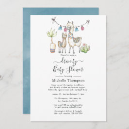 Invitación Llama a acuarela de Baby Shower