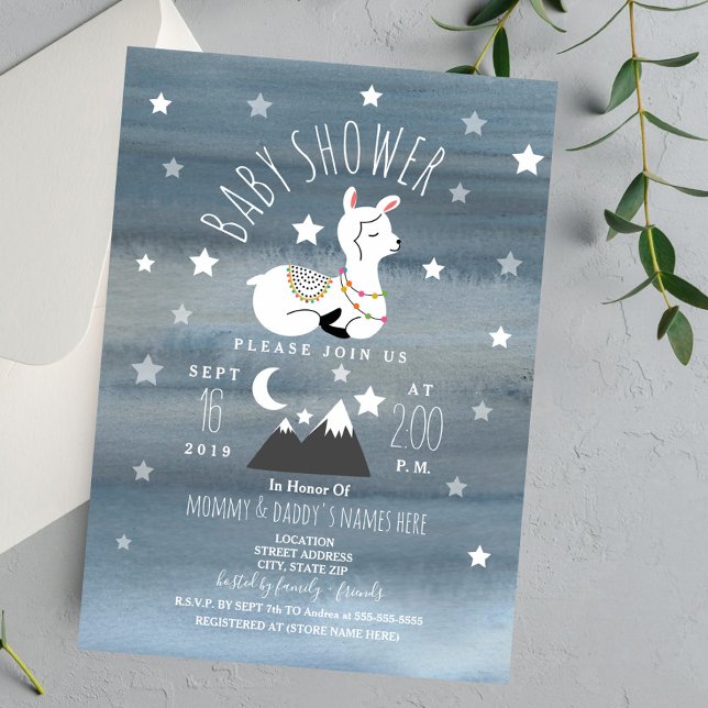 Invitación Llama a Baby Montes durmiendo: Baby Shower (Subido por el creador)