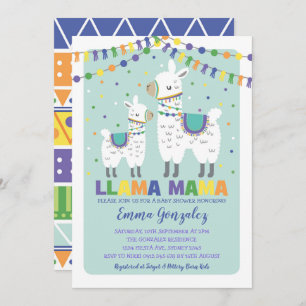 Invitación Llama a Baby Shower: El bebé llama a mamá
