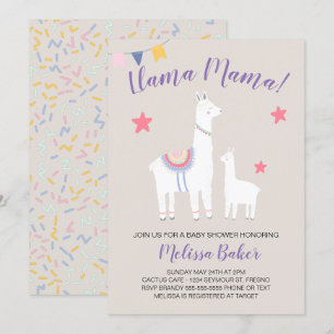Invitación Llama a mamá bebé llama a un bonito Baby Shower