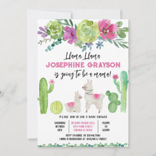 Invitación Llama Baby Shower