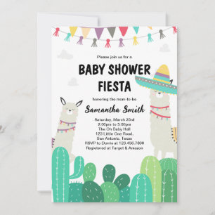 Invitación Llama Cactus Baby Shower