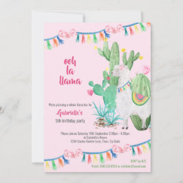Invitación Llama Cactus Llama completa fiesta de cumpleaños d