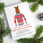 Invitación Llama con graciosos Navidades suéter nórdico<br><div class="desc">Graciosa invitación de fiesta de fiesta con una Llama usando un suéter de Navidades nórdicos feo. Agregue los detalles de su fiesta al personalizar. Una invitación perfecta para los amantes de la Llama.</div>