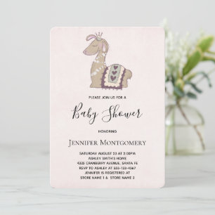 Invitación Llama corta con un Baby Shower de corona