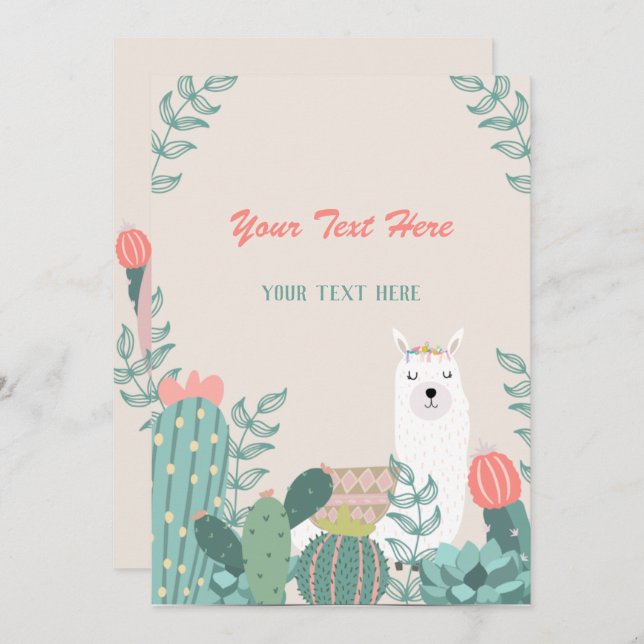 Invitación Llama Cualquier Evento  (Anverso / Reverso)